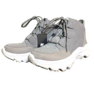 Sorel Womens Size 8 Boots Kinetic Breakthru Caribou Waterproof Gray Sea Salt